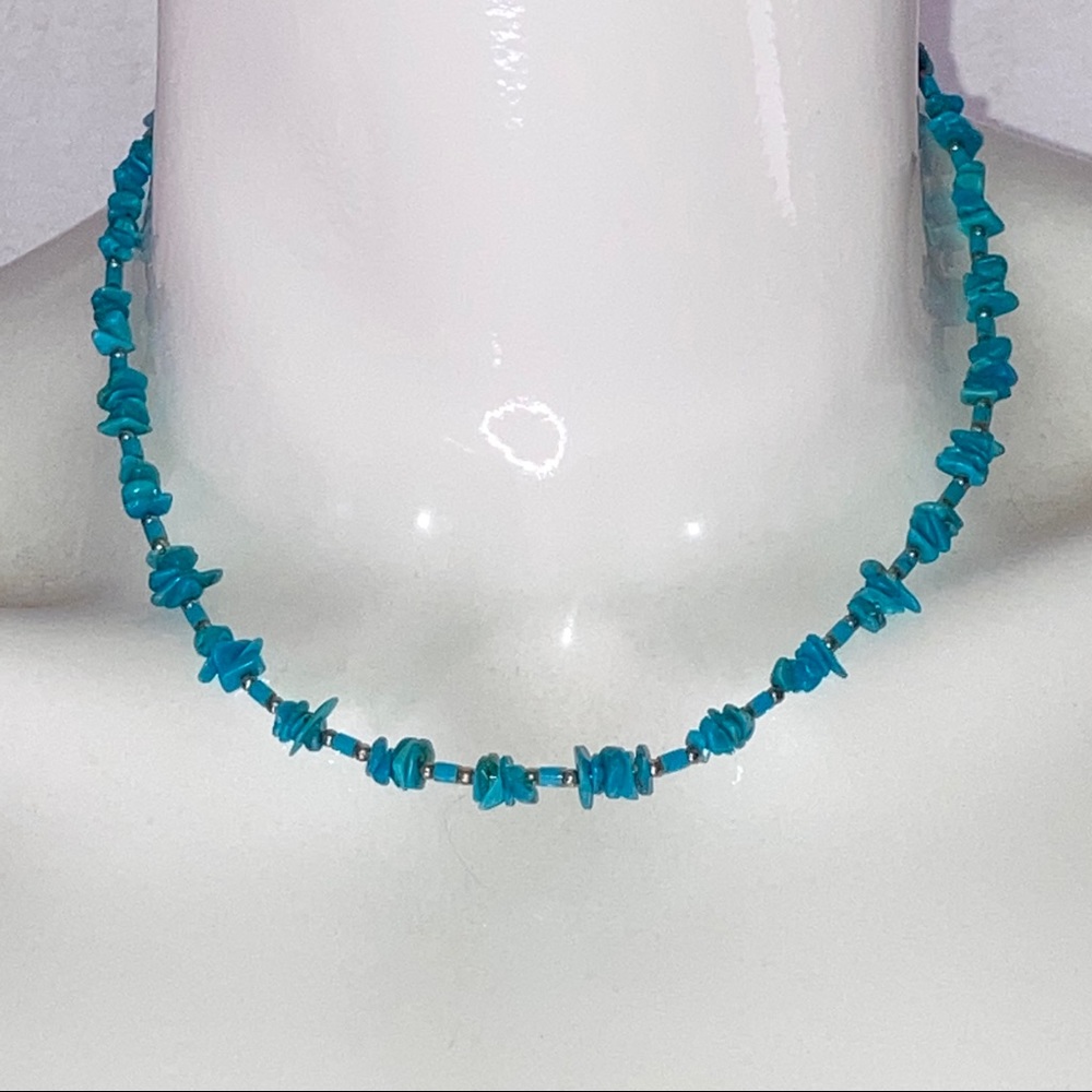 🌊 Dainty Vintage Turquoise & Silver Choker (15”) – Nordstrom